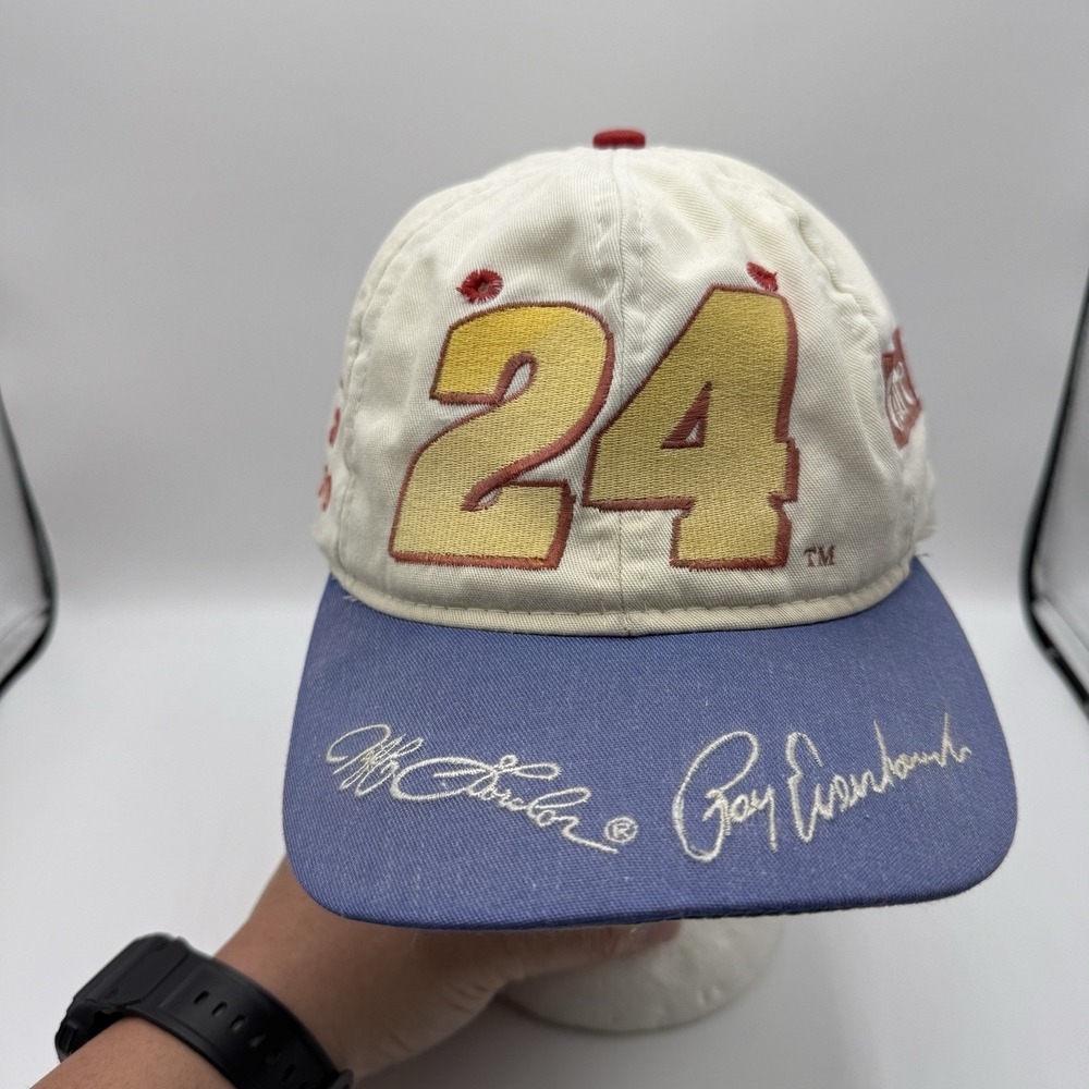Vintage Jeff Gordon 24 DuPont NASCAR Hat Chase Authentics Racing Snapback Cap *